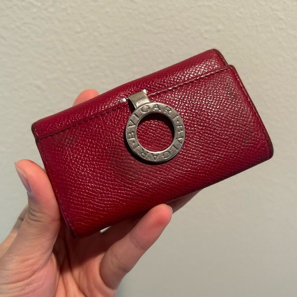 BVLGARI Key Case Key Holder Leather Made in Italy